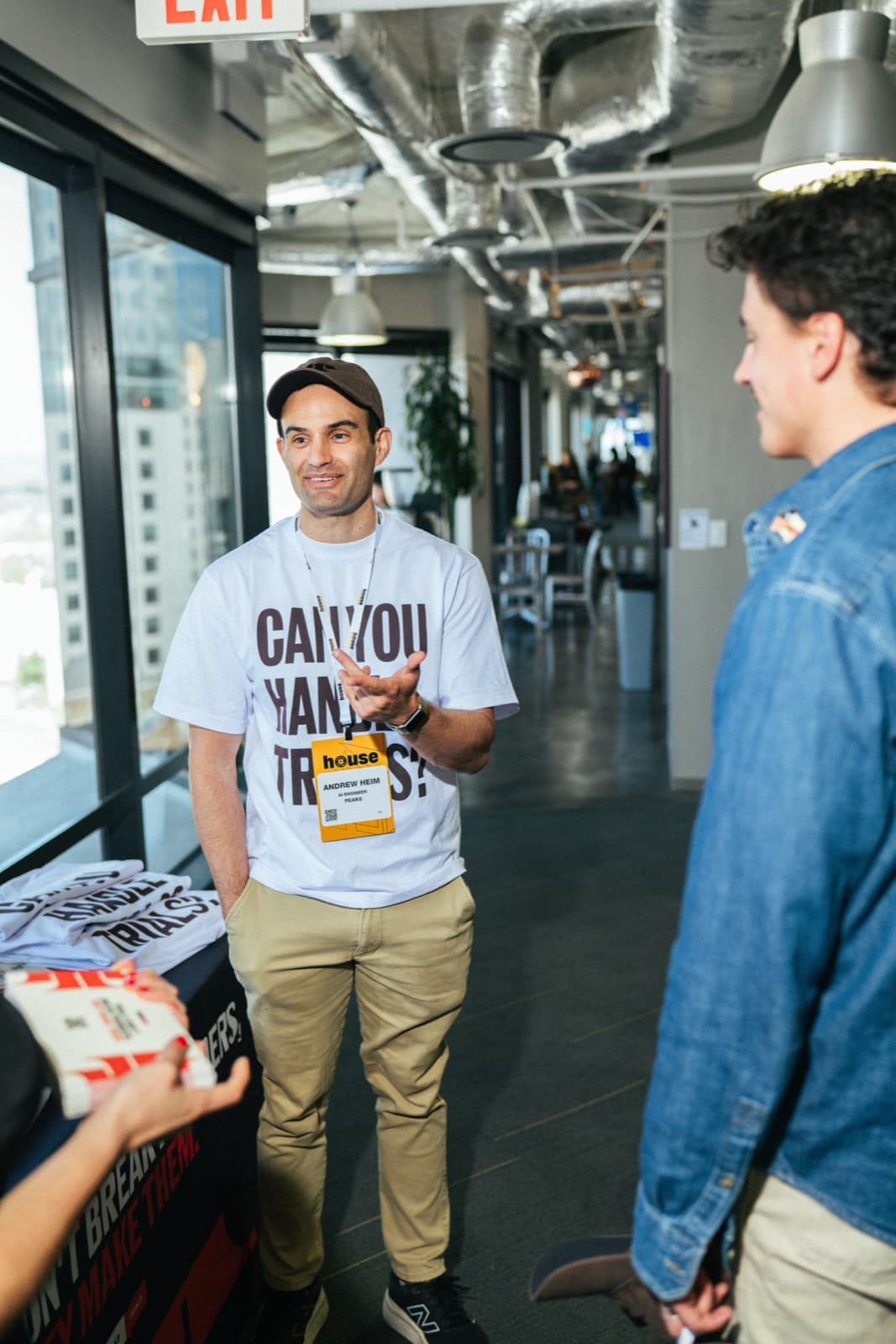 Team member chatting at event